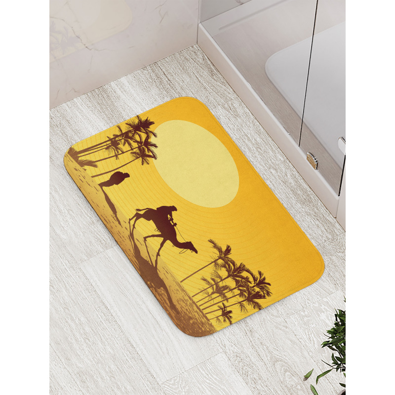 Camel Men and Palms Bath Mat