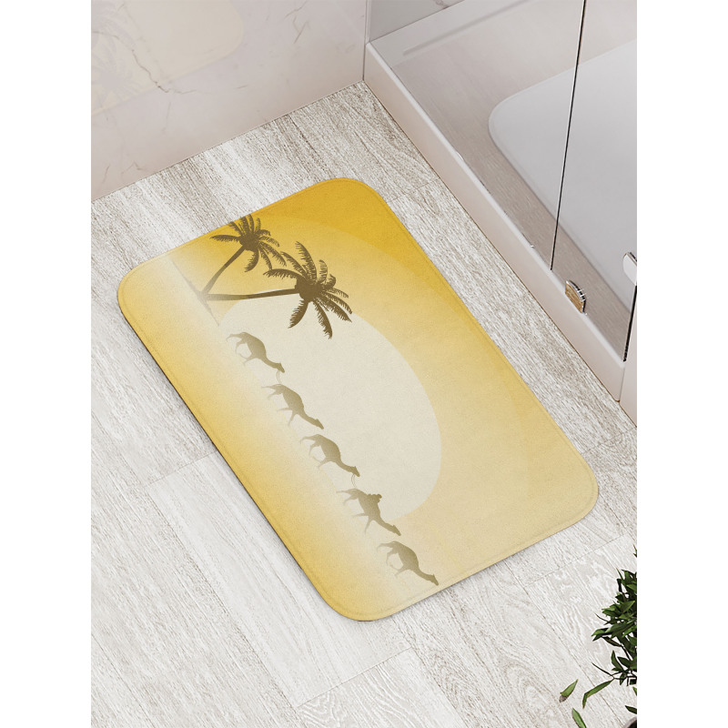 Camel Caravan and Palm Trees Bath Mat