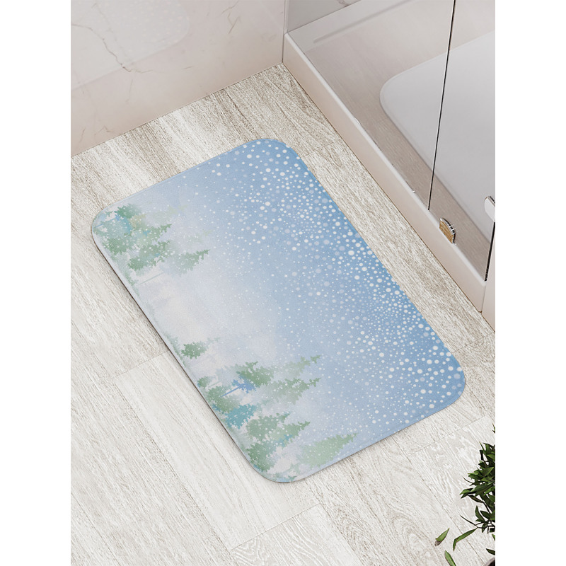 Misty Outdoor Scene Bath Mat