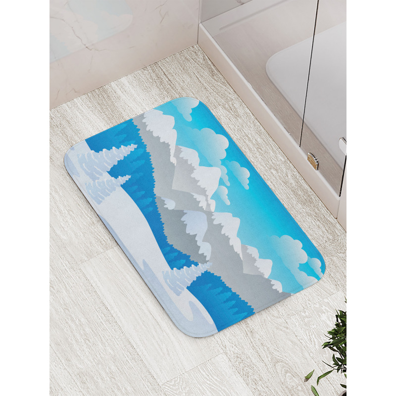 Snow-Capped Mountains Bath Mat