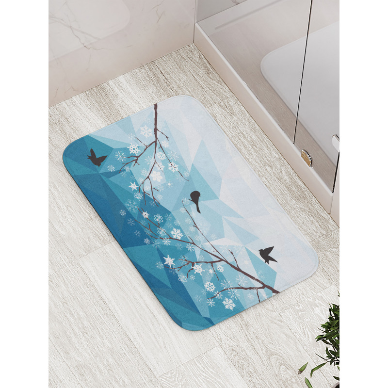 Bird Flying Polygonal Bath Mat