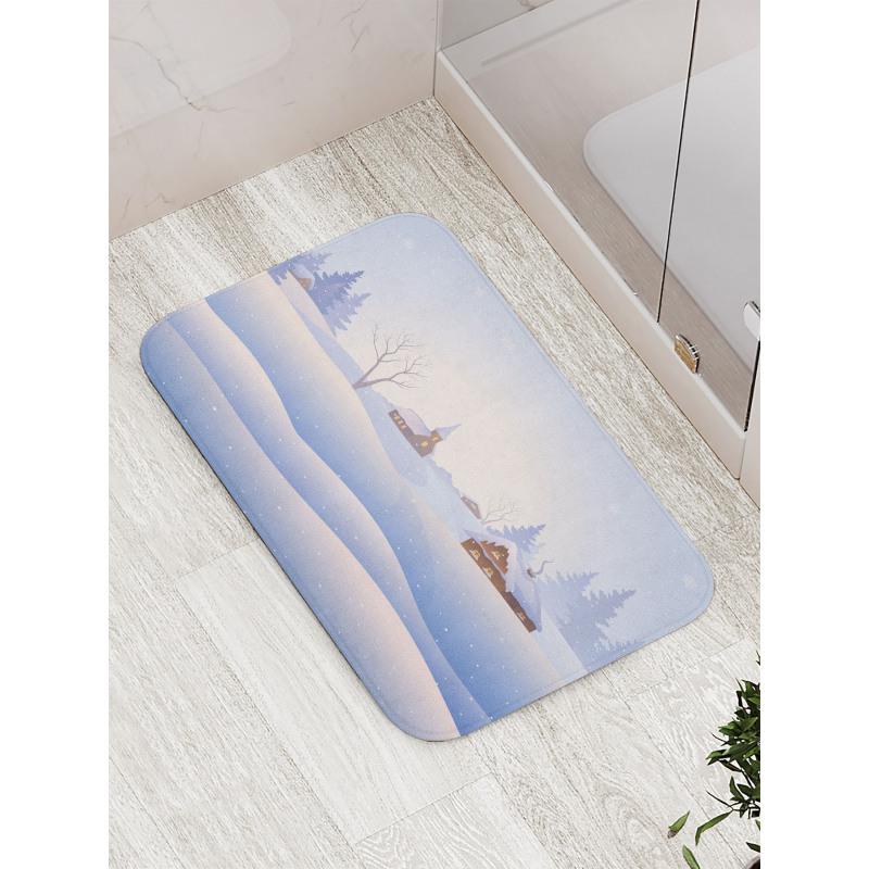 Village Landscape View Bath Mat