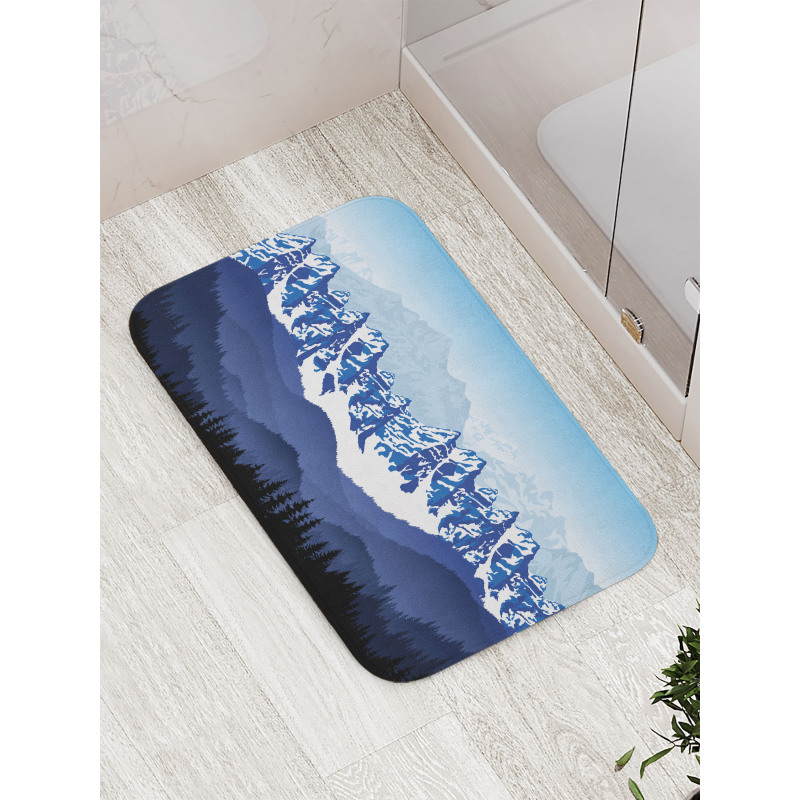 Hills Covered in Snow Bath Mat