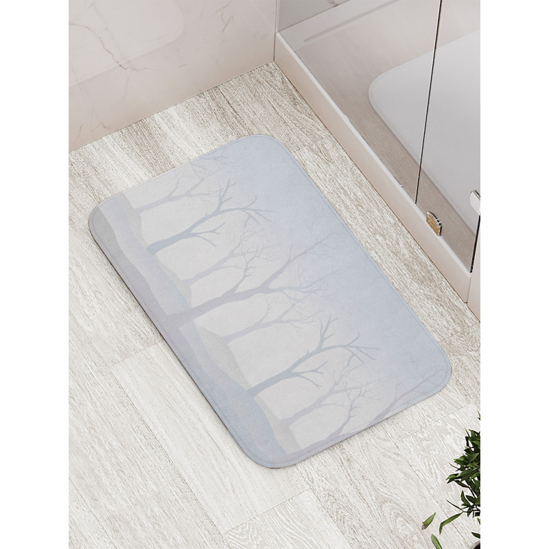 Misty Weather in the Forest Bath Mat