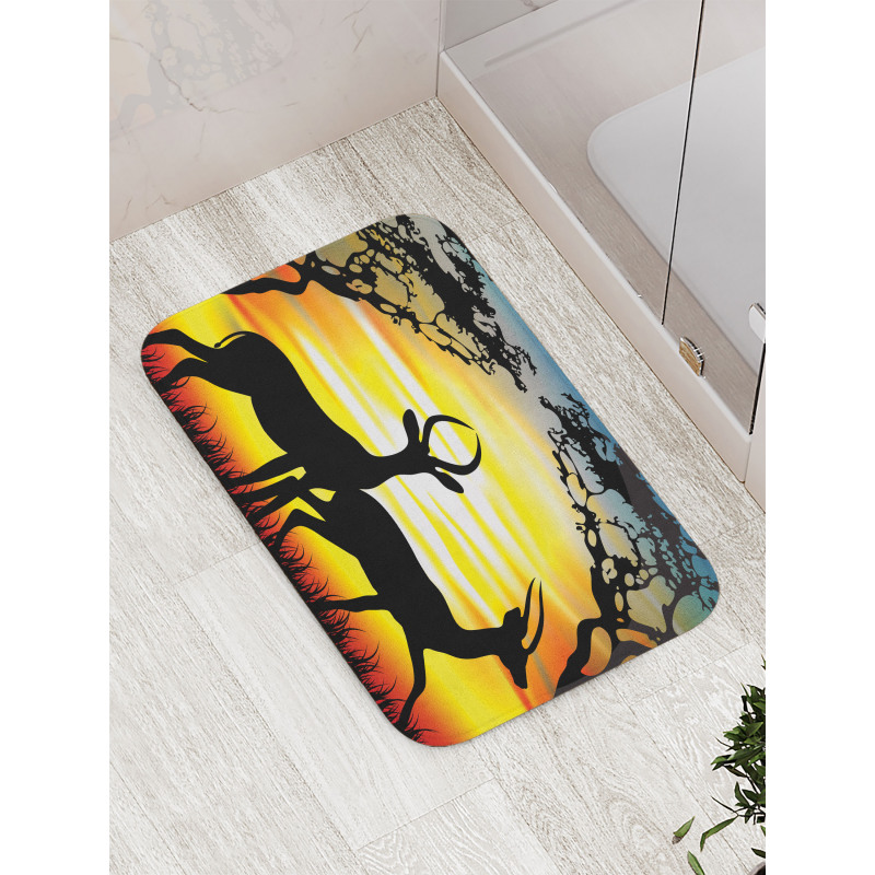 Animals on Sunset Bath Mat