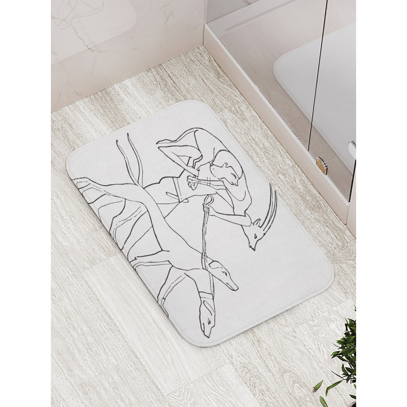 Hunter with Dogs Bath Mat