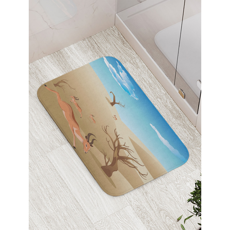 Animals and Bare Trees Bath Mat