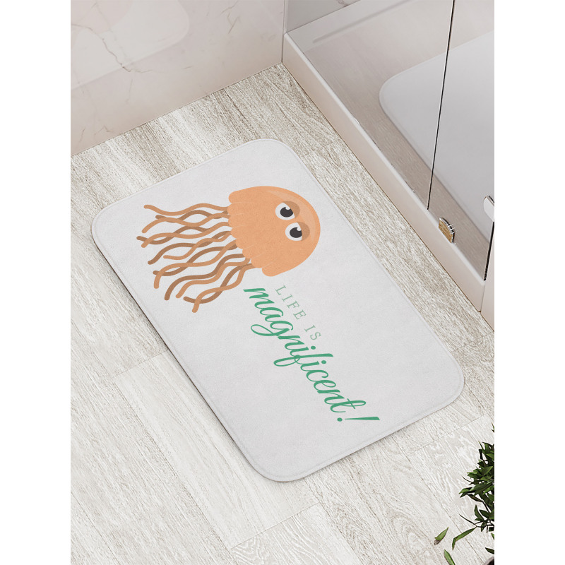 Life is Magnificent Text Bath Mat