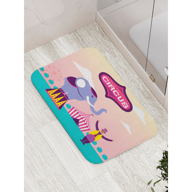 Elephant Acrobat Tent Ferris Bath Mat