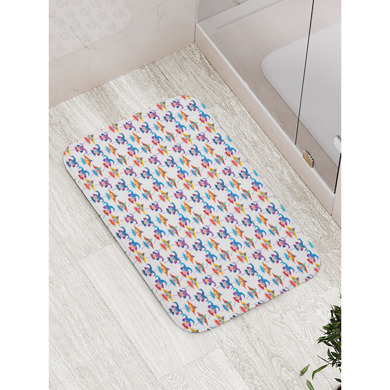 Carnival Women Faces Pattern Bath Mat