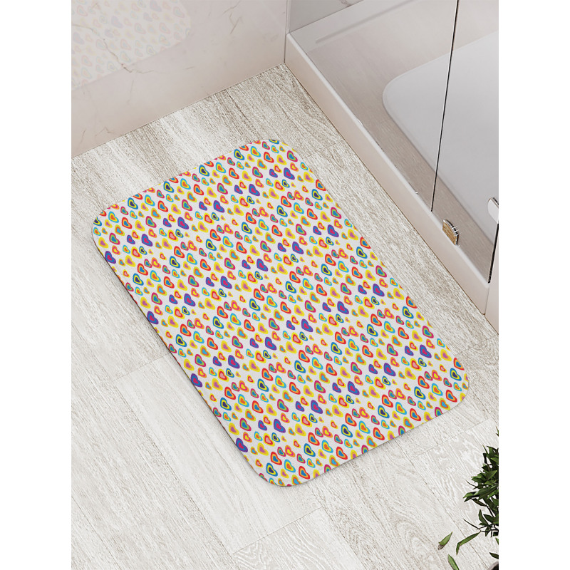 Abstract Hearts Bath Mat