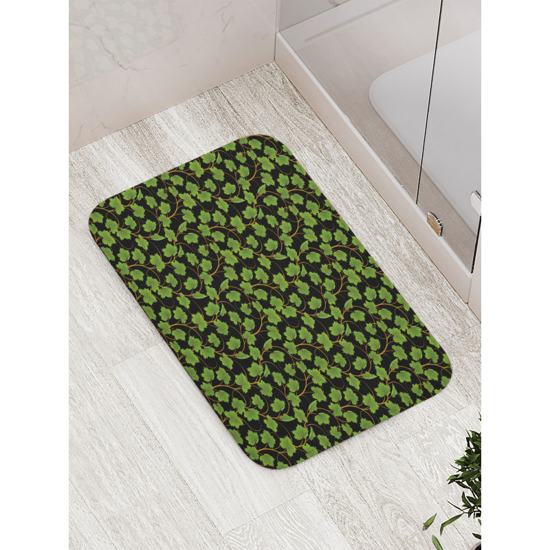 Botany Grape Leaves on Dark Bath Mat