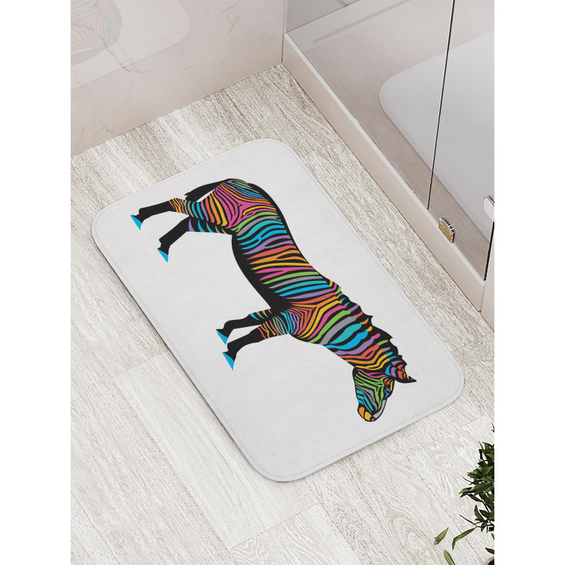 Animal Colorful Lines Bath Mat