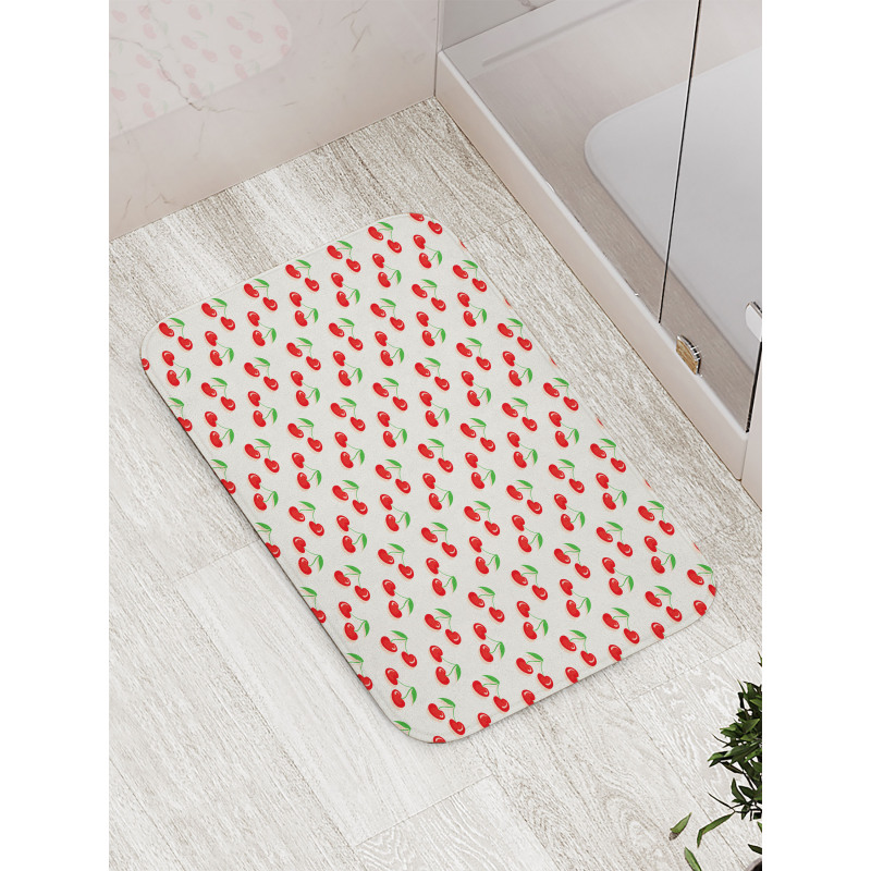 Cartoon Fruit and Leaves Bath Mat