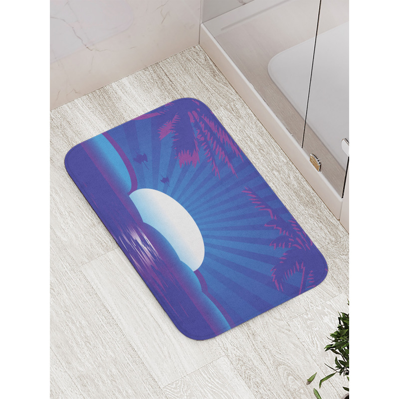 Exotic Summer Time Scene Bath Mat