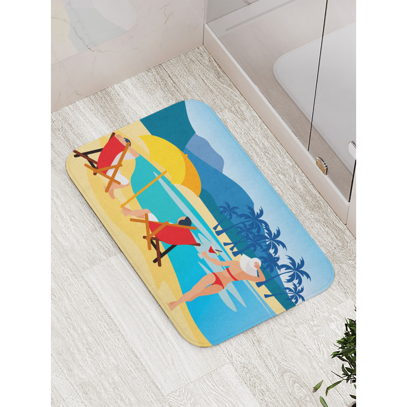 Relaxing on the Exotic Beach Bath Mat