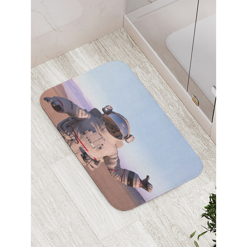 Astronaut Giving Thumbs Bath Mat