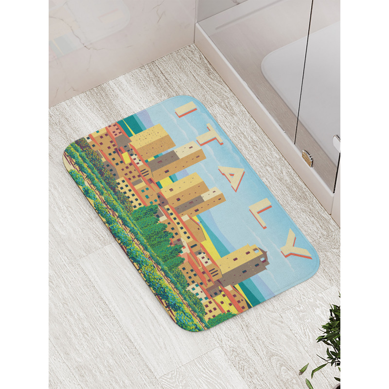 Summer Season Rural Landscape Bath Mat