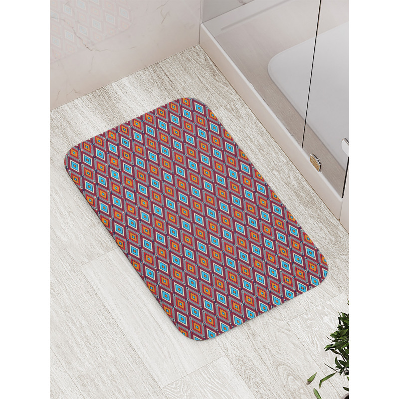 Vibrant Nested Squares Bath Mat