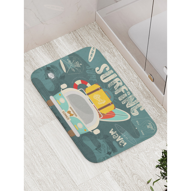 Surfing Text and Van Bath Mat