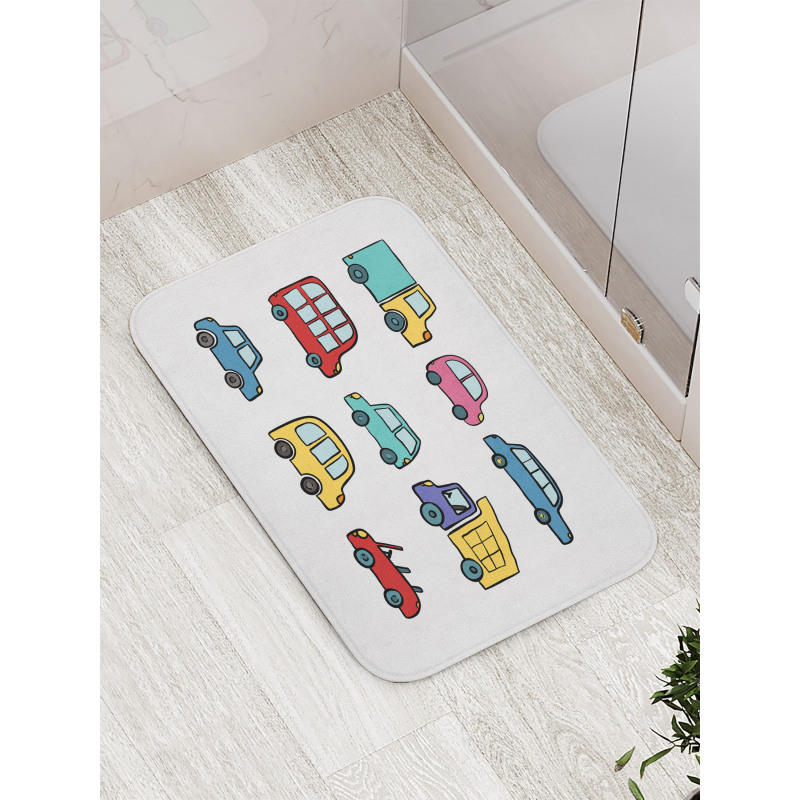 Cartoon Cars Bath Mat