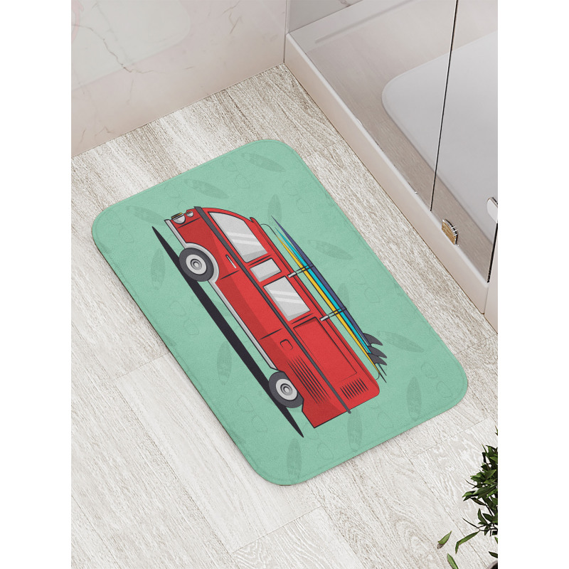 Van with Surf Boards Bath Mat