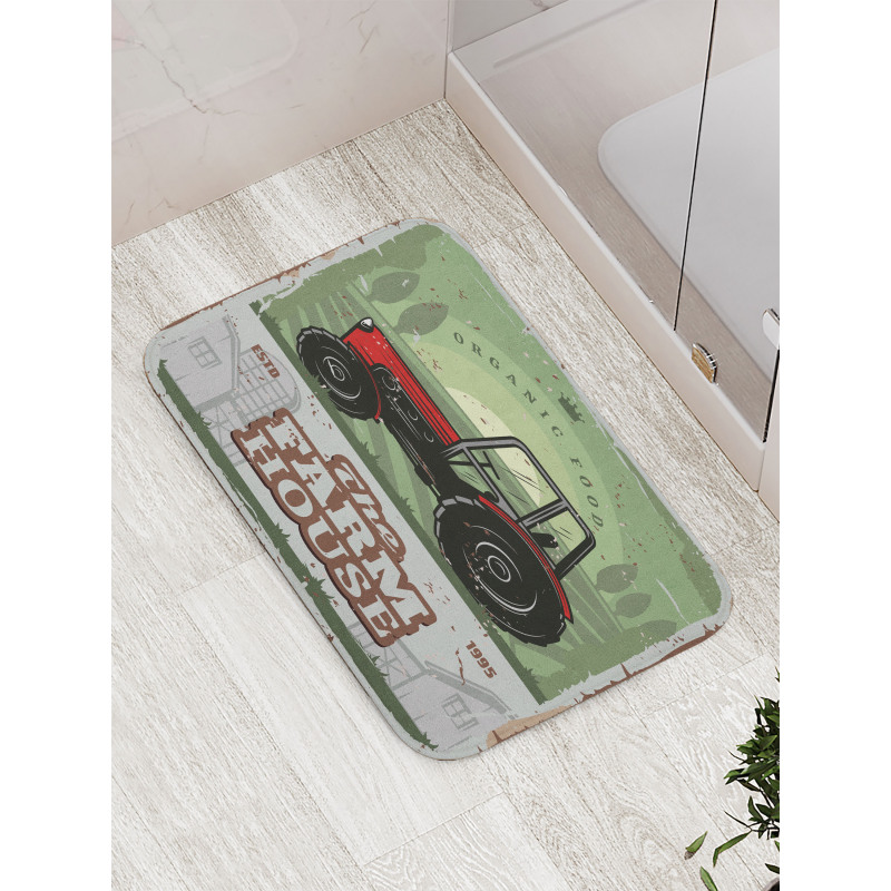 Farmer Tractor Art Bath Mat