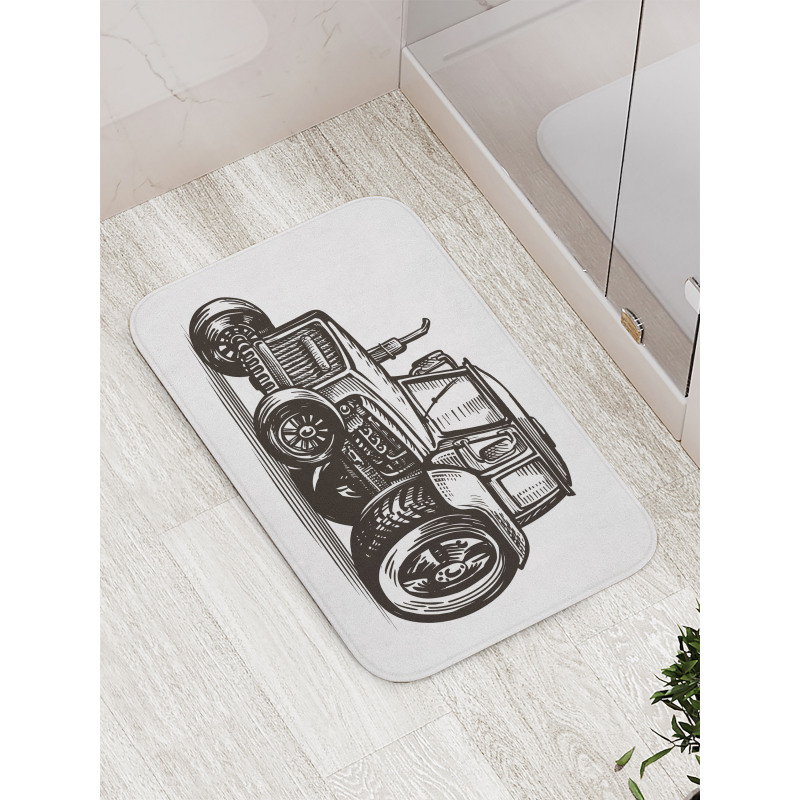 Farming Tractor Art Bath Mat