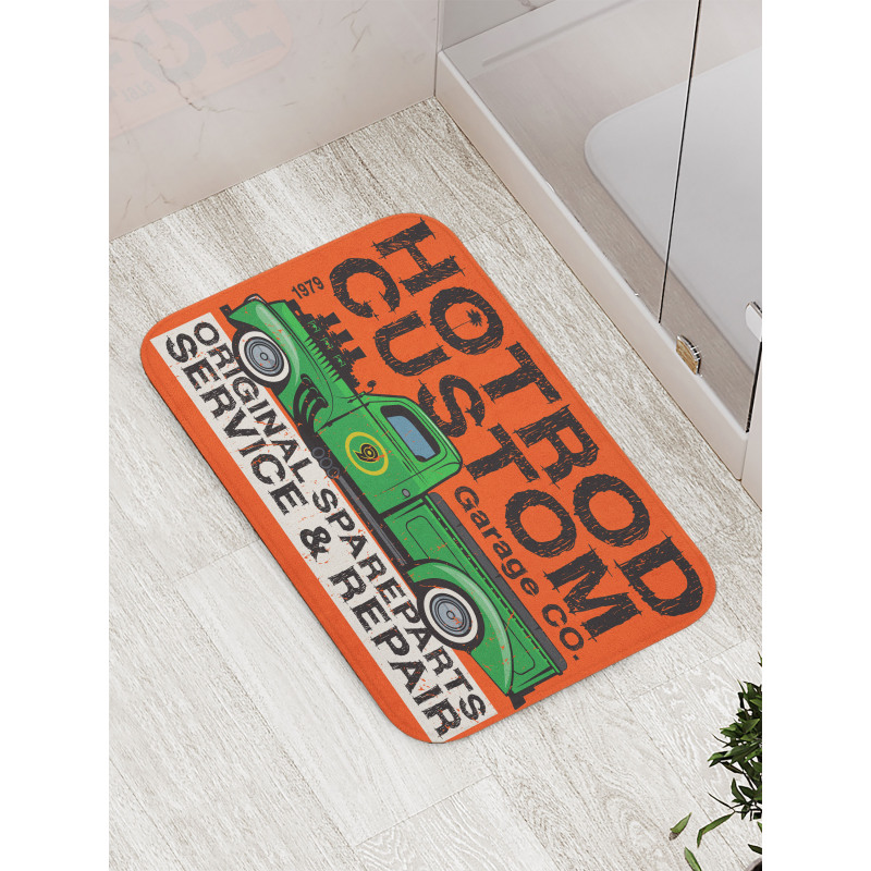 Garage Retro Vehicle Bath Mat