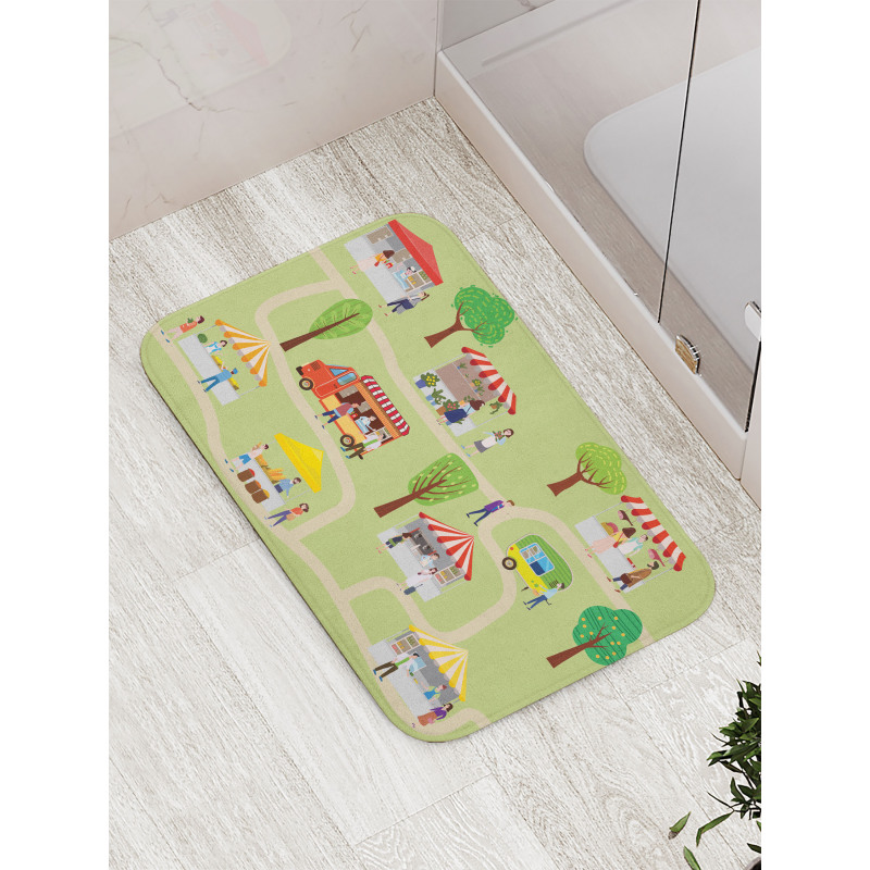 Street Food Festival Fun Bath Mat