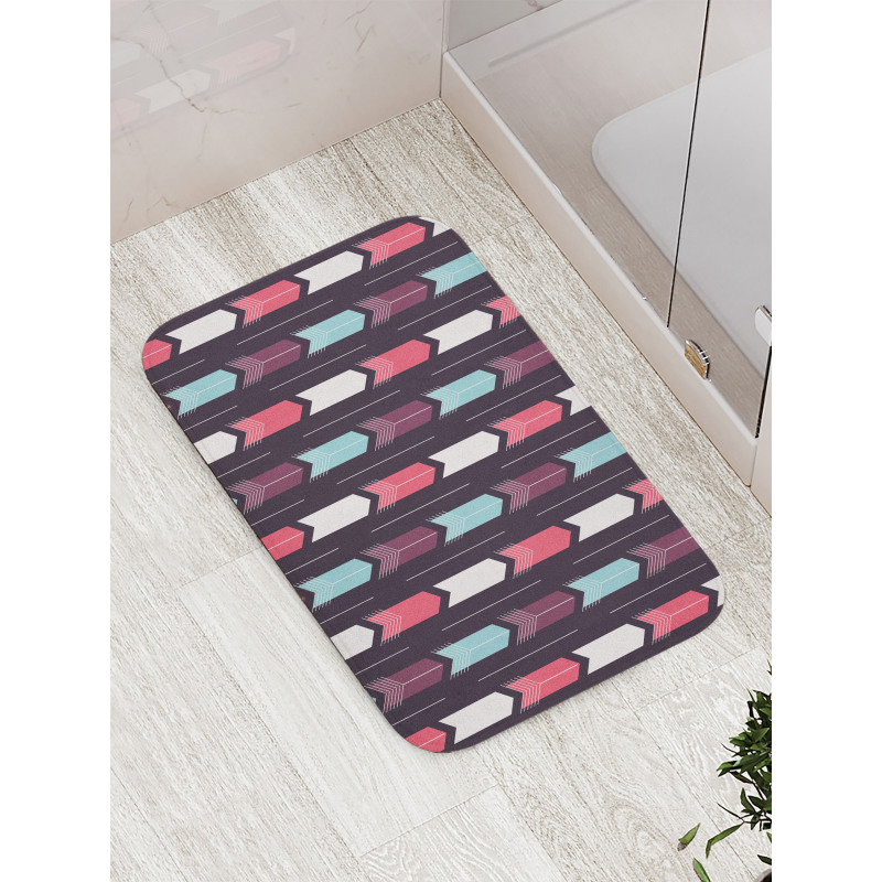 Vertically Upwards Streaks Bath Mat