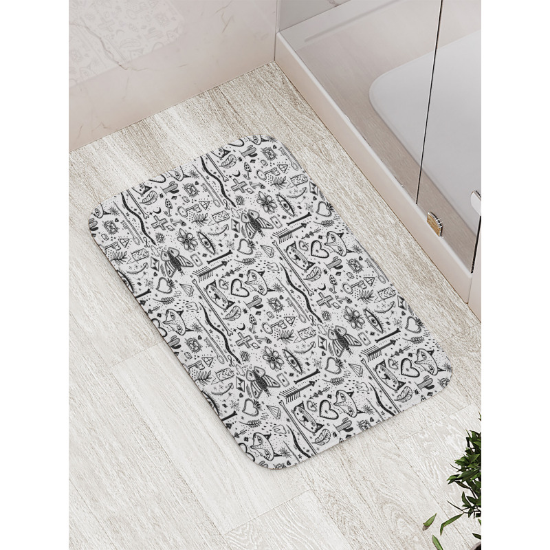 Various Primitive Elements Bath Mat