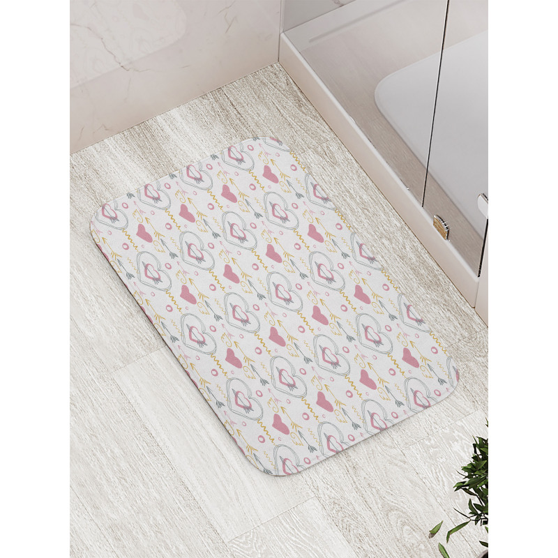 Hearts with Wings Zigzags Bath Mat