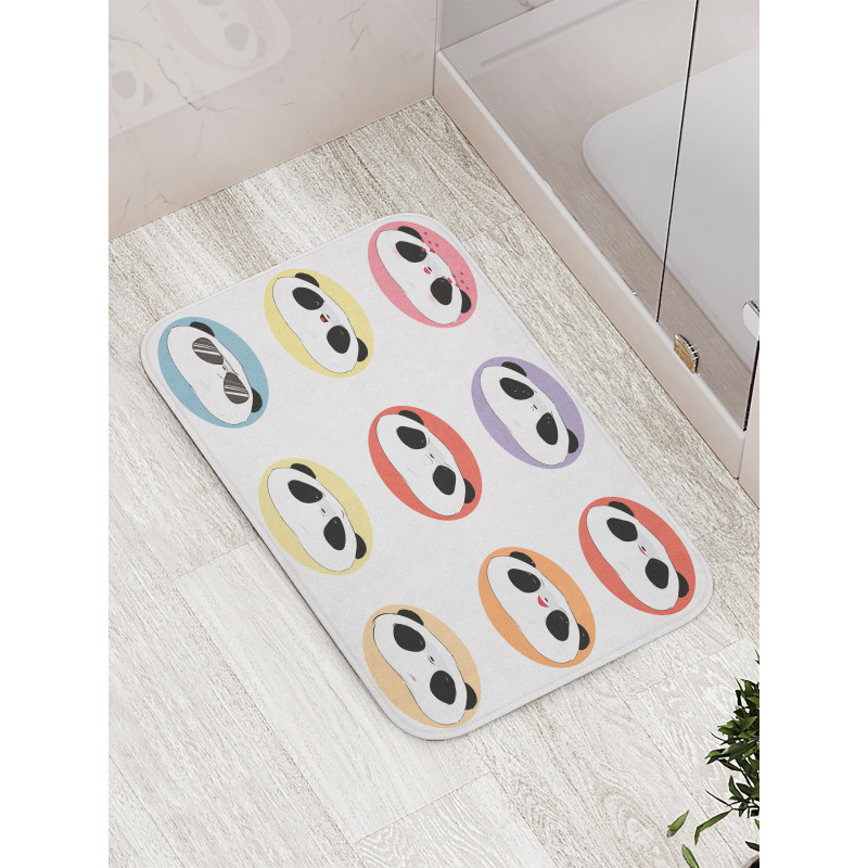 Round with Animal Faces Fun Bath Mat