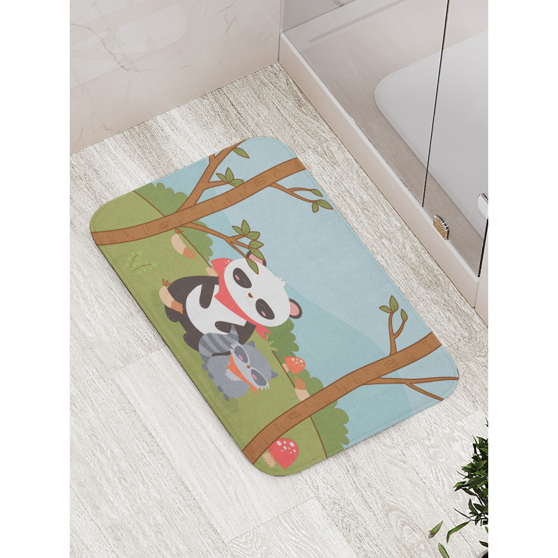 Forest Animals and Trees Bath Mat