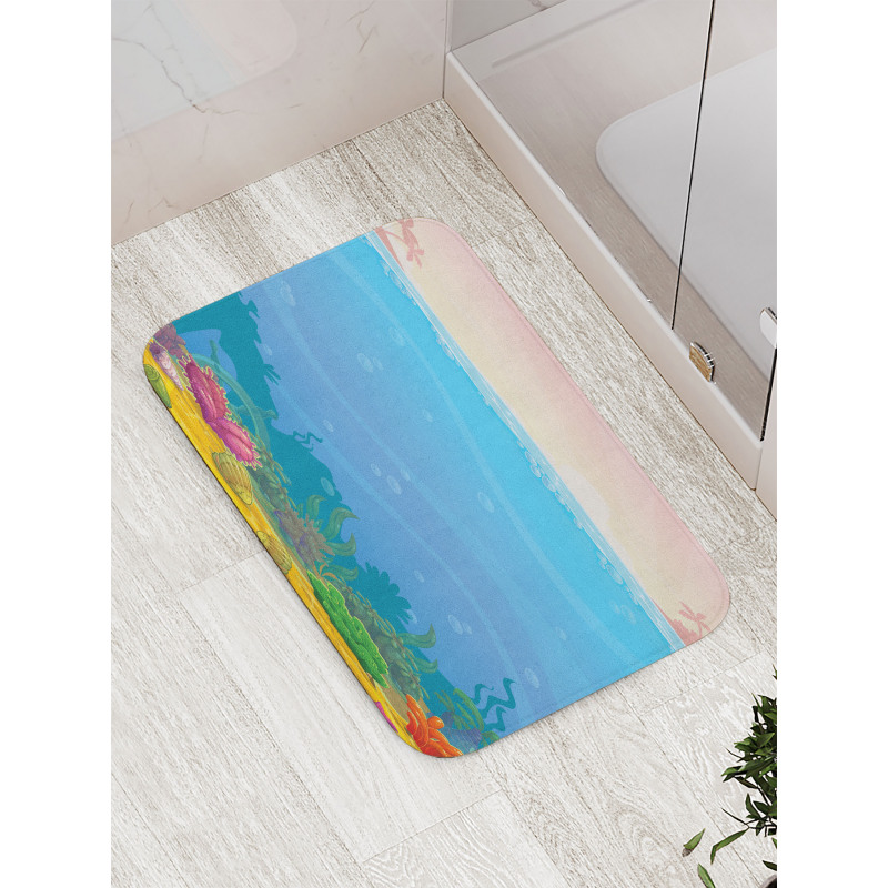 Vertical Underwater Scene Bath Mat