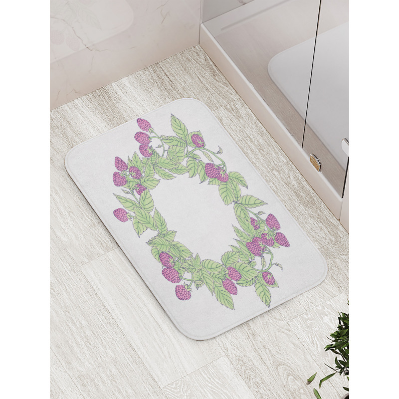 Raspberry Wreath Bath Mat