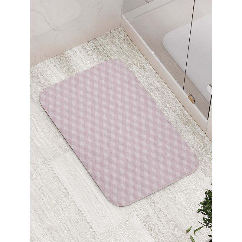 Plaid Squares Pattern Bath Mat