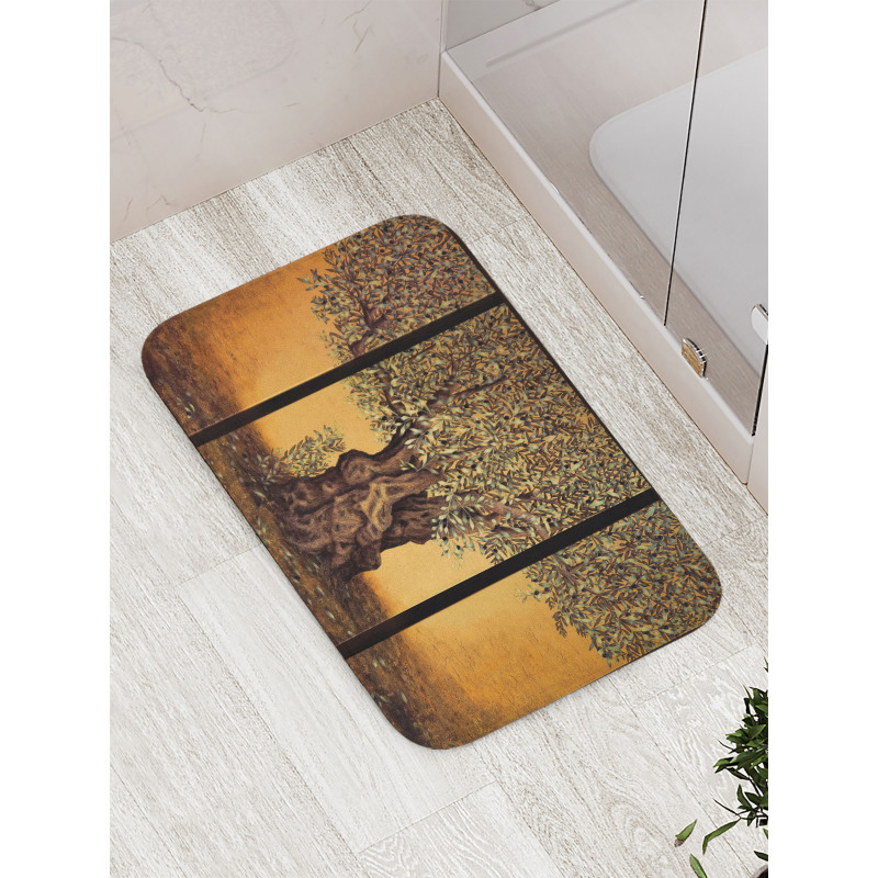 Greece Olive Trees Bath Mat