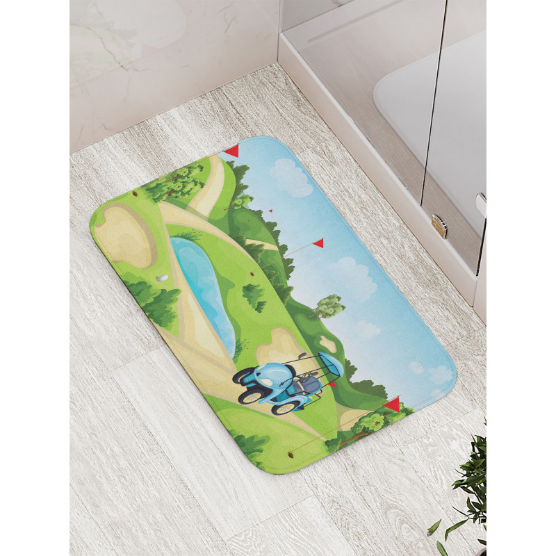 Hills Car Flags Bath Mat