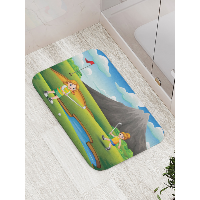 Golfer Children Bath Mat