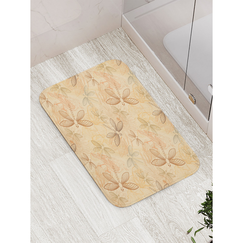 Vintage Birds Dragonflies Bath Mat