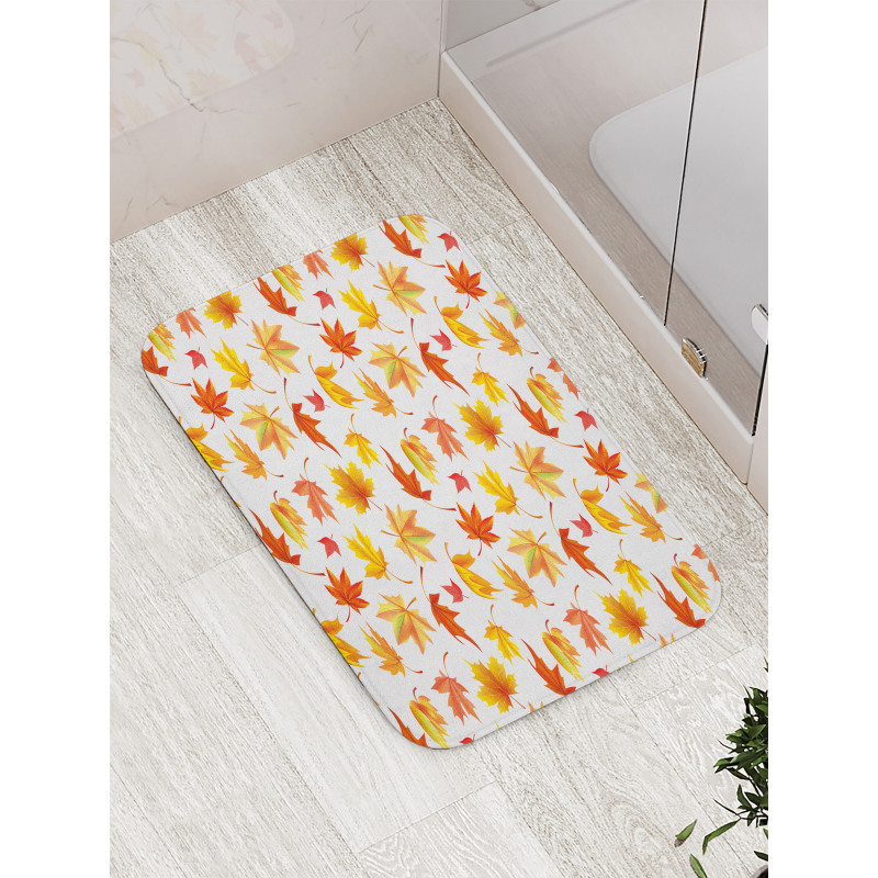 Fallen Maple Leaves Pattern Bath Mat