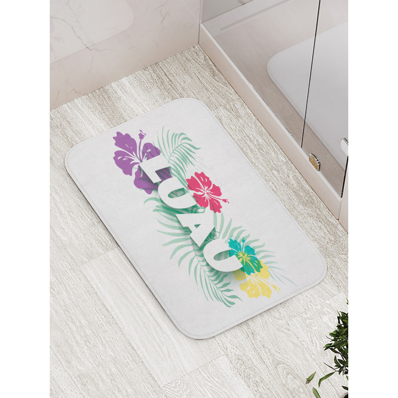 Hawaiian Party Time Petals Bath Mat