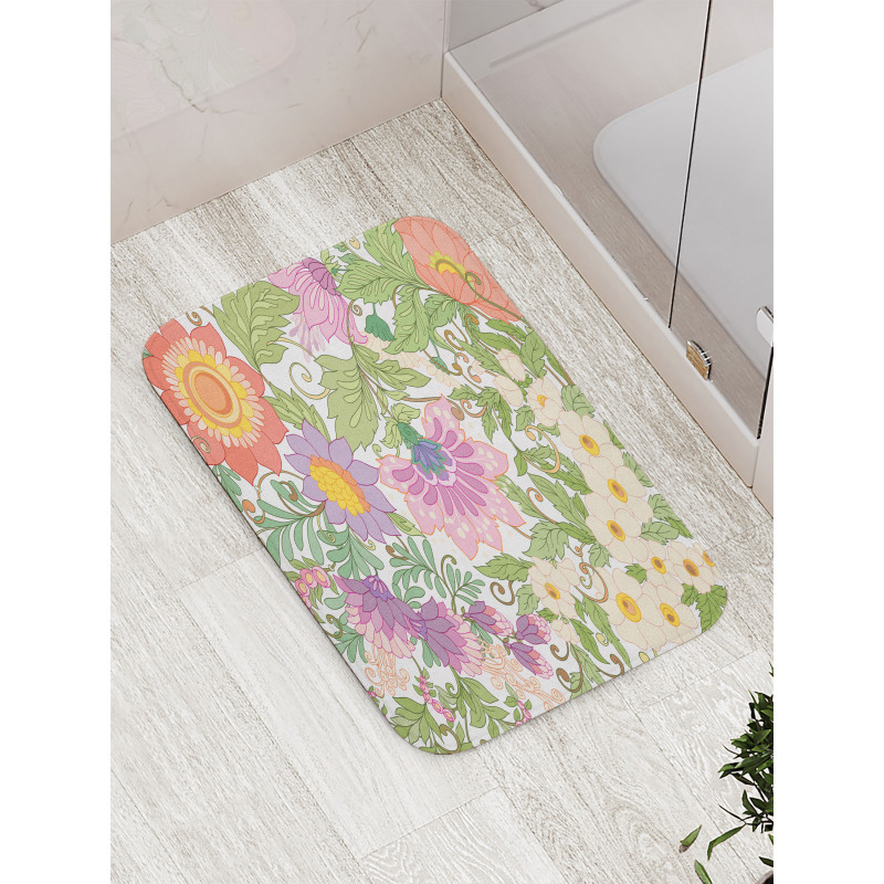 Pastel Flowers Nostalgia Bath Mat