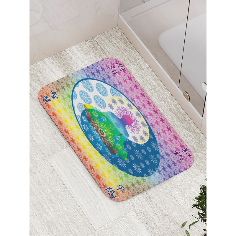 Meditation Theme Zen Art Bath Mat