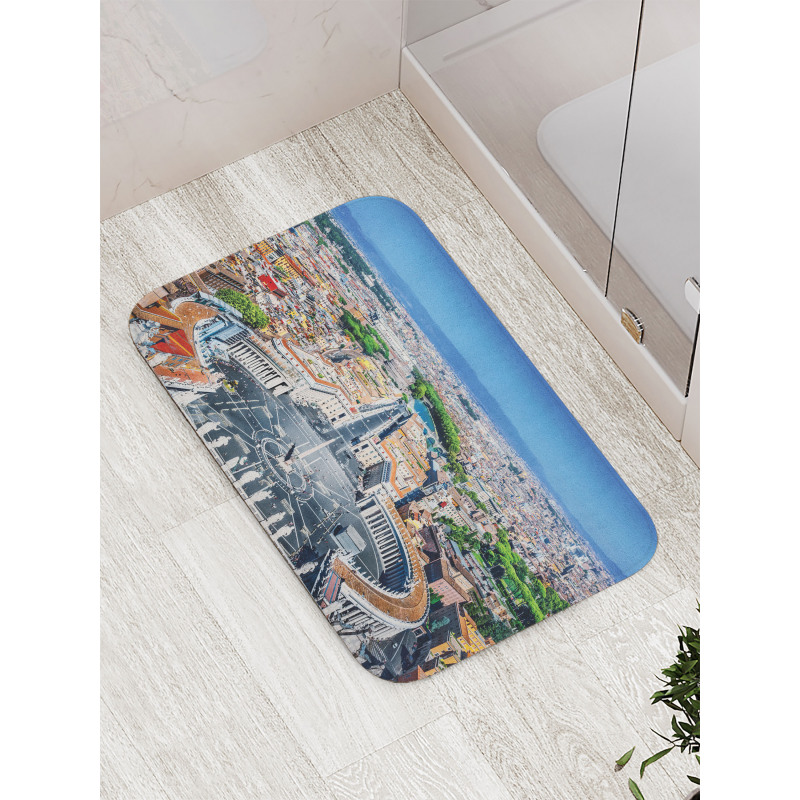 Square in Rome Cityscape Bath Mat