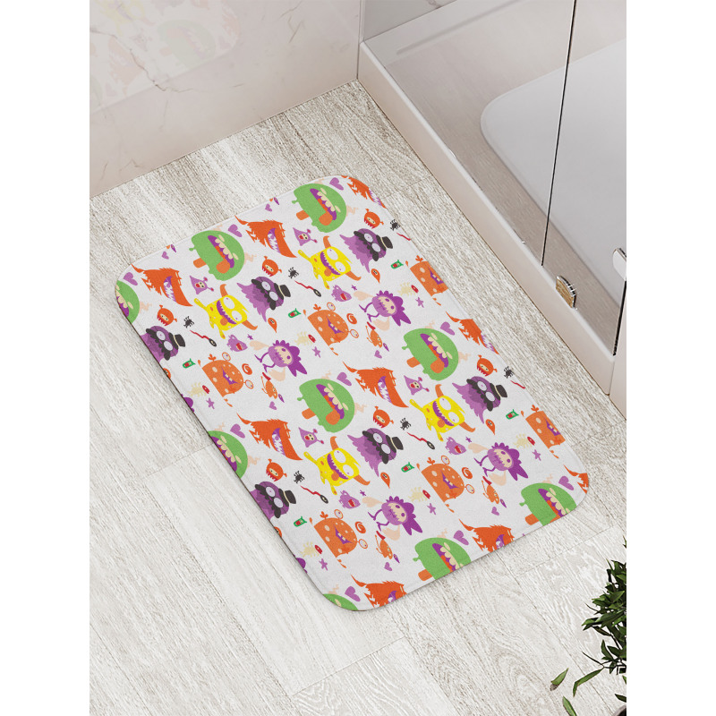 Monsters Animal Funny Cartoon Bath Mat