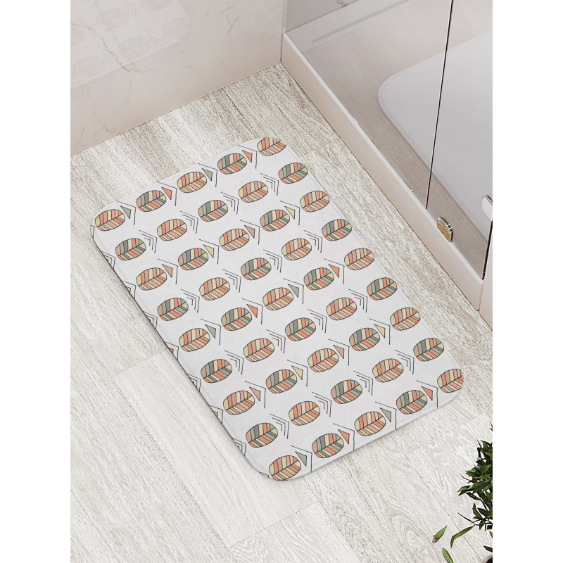 Basic Hand Drawn Leaves Art Bath Mat