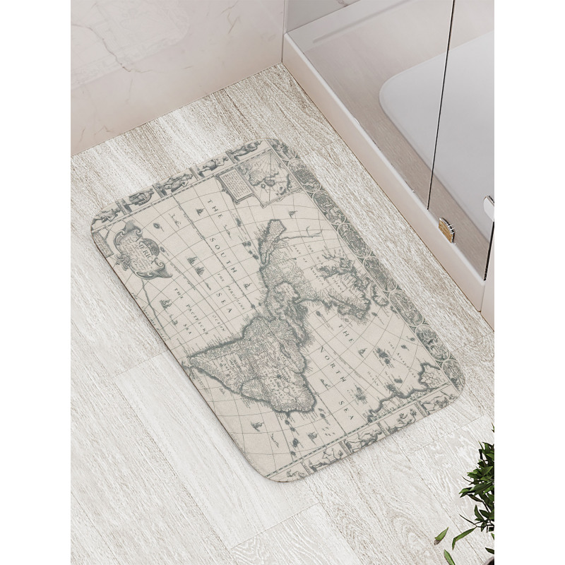 Retro Old America Map Bath Mat